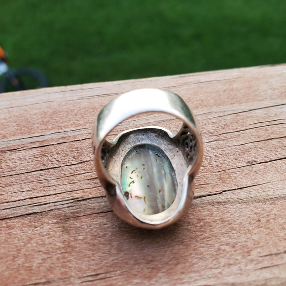 Vintage Abalone Sterling Silver Ring (Size 5 1/2) - Picture 3 of 10